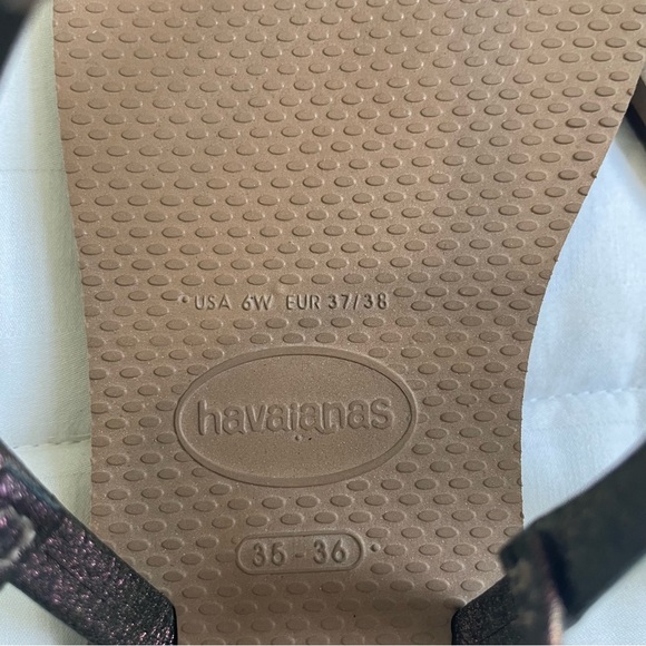 EUC Havaianas Womens metallic leather ankle strap sandals Sz 6 or EU 37/38 - Picture 7 of 10